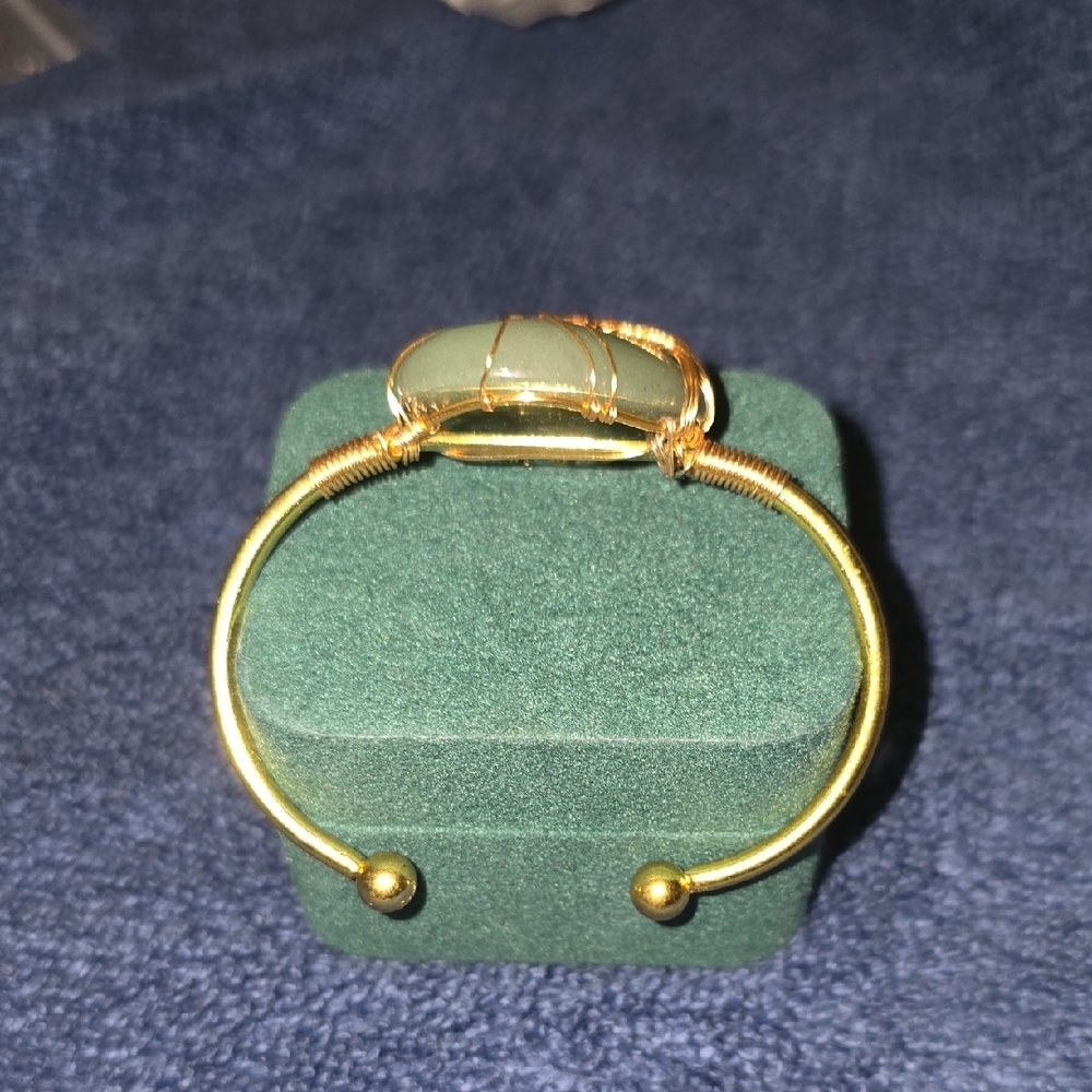 Opalite Wrapped In Gold Cuff Bracelet - Picture 2 of 4